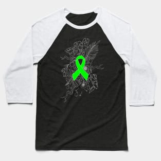 Mental health awareness green ribbon white Baseball T-Shirt